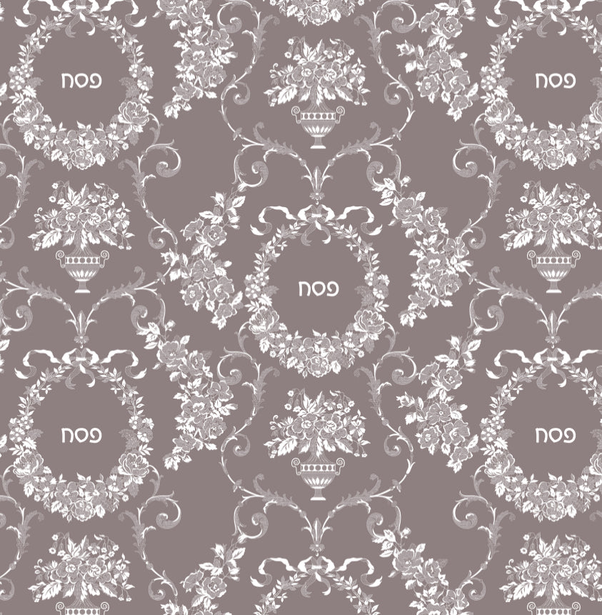 Pesach Lace Taupe - Charger - (SQUARE)