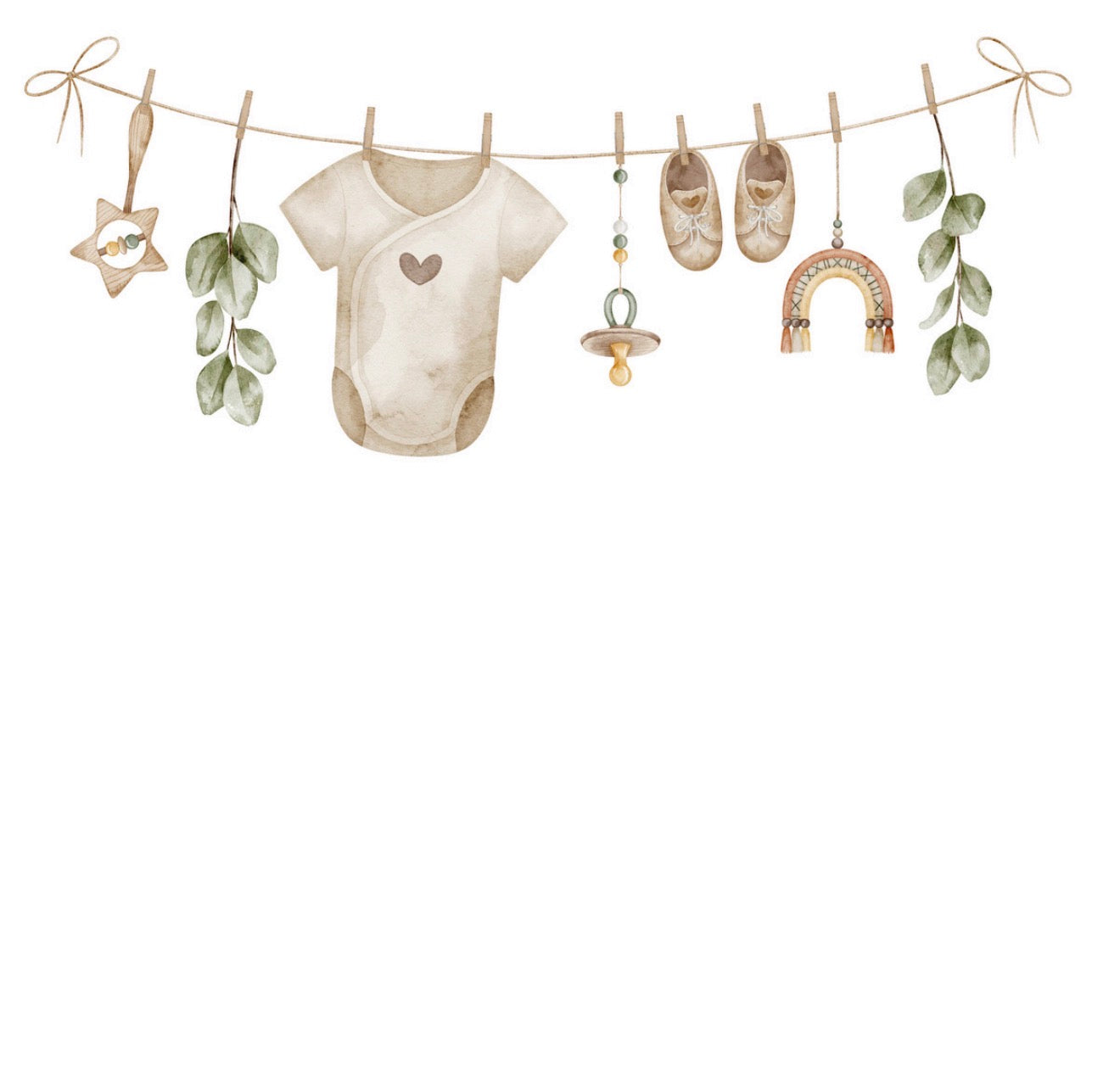 Baby Clothesline Cocktail Napkin