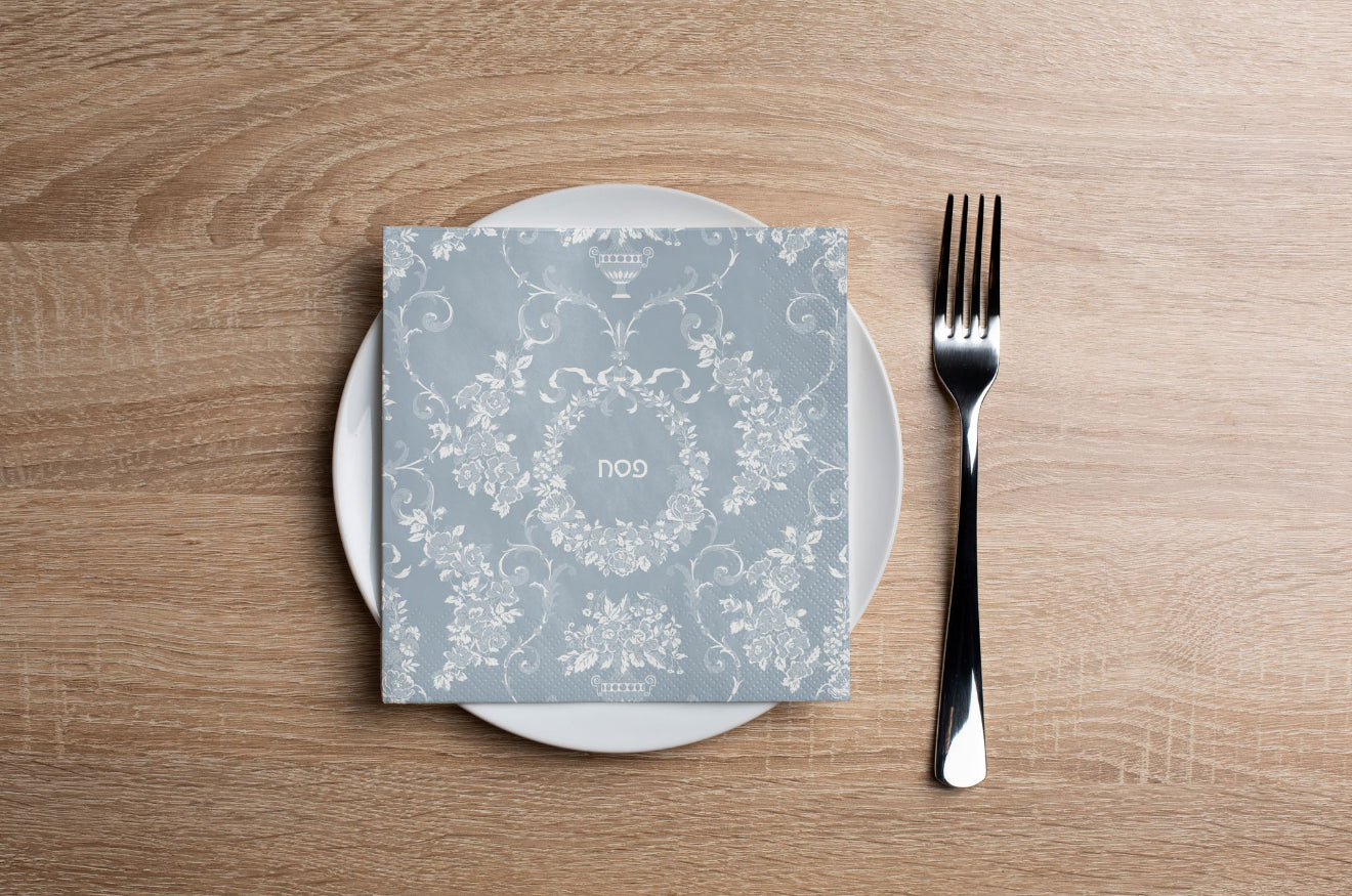 Pesach Lace Blue Cocktail Napkin
