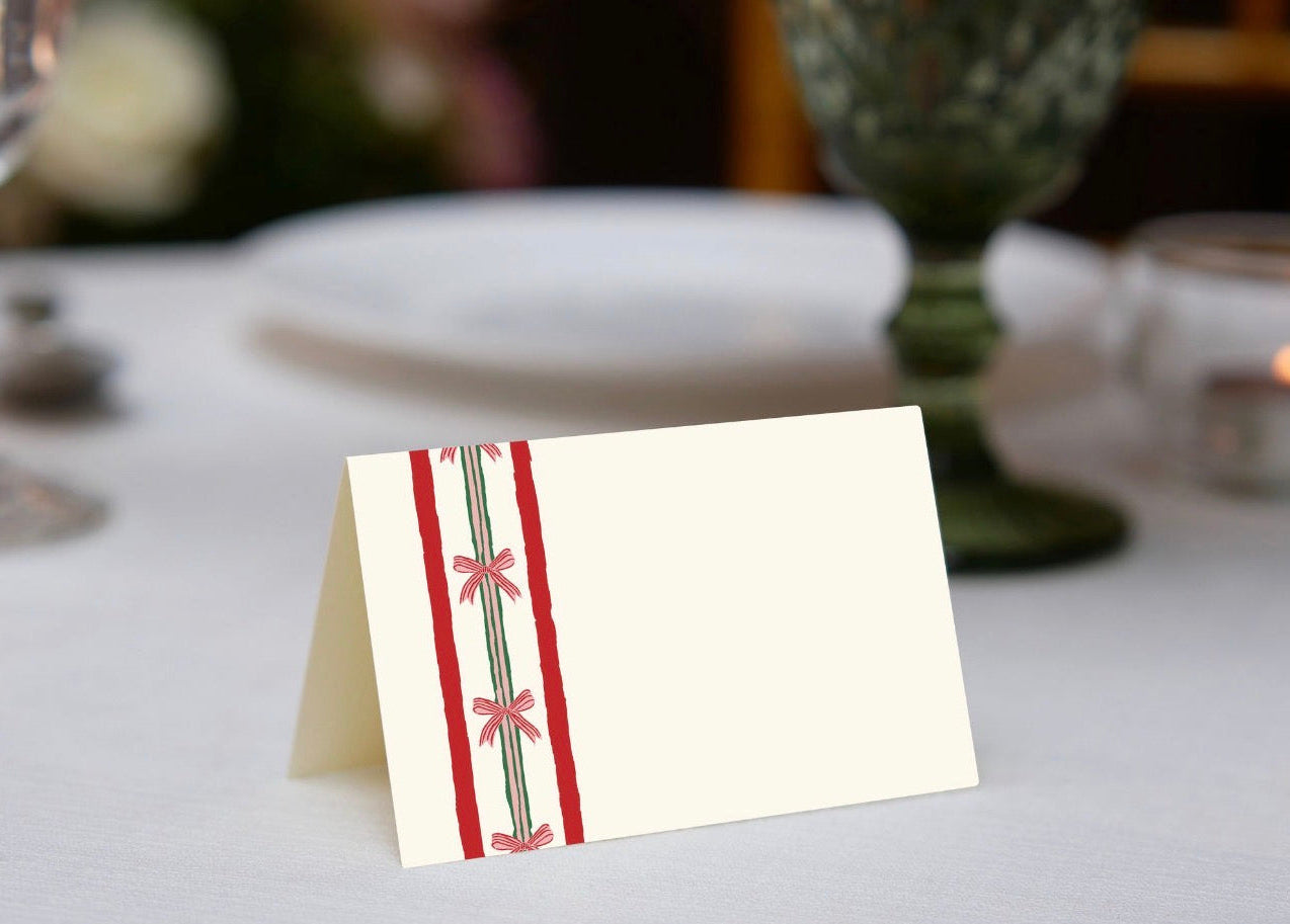 Christmas Ribbons Place Cards
