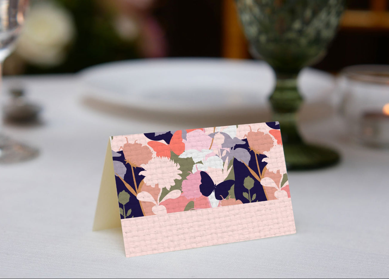 Butterfly Flower Silhouette Place Cards