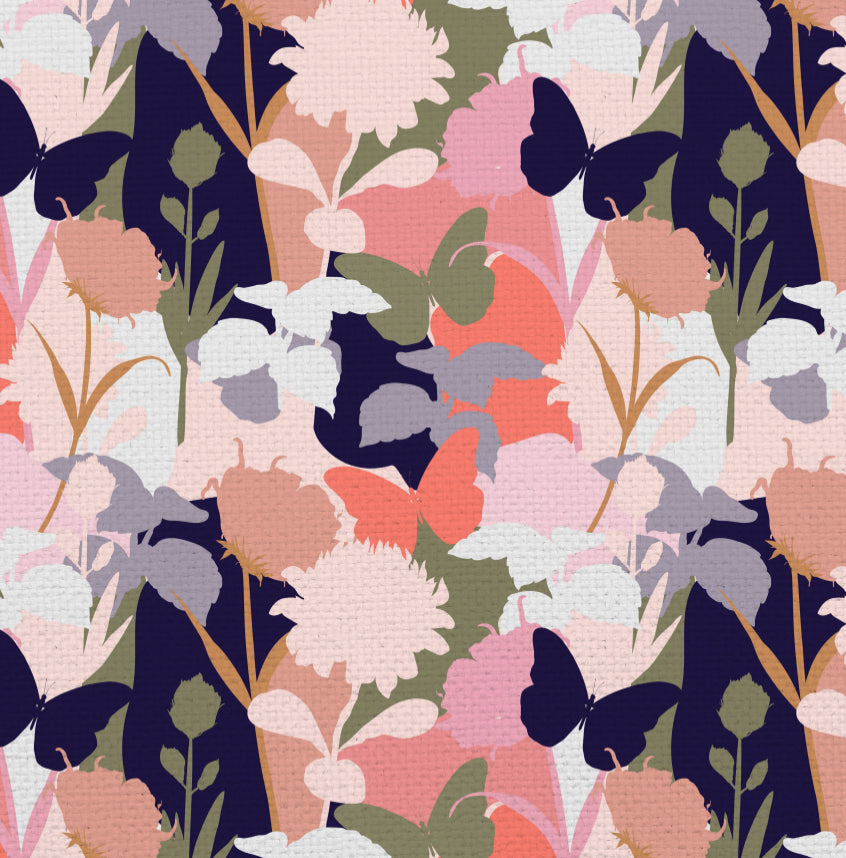 Butterfly Flower Silhouette - Charger - (SQUARE)