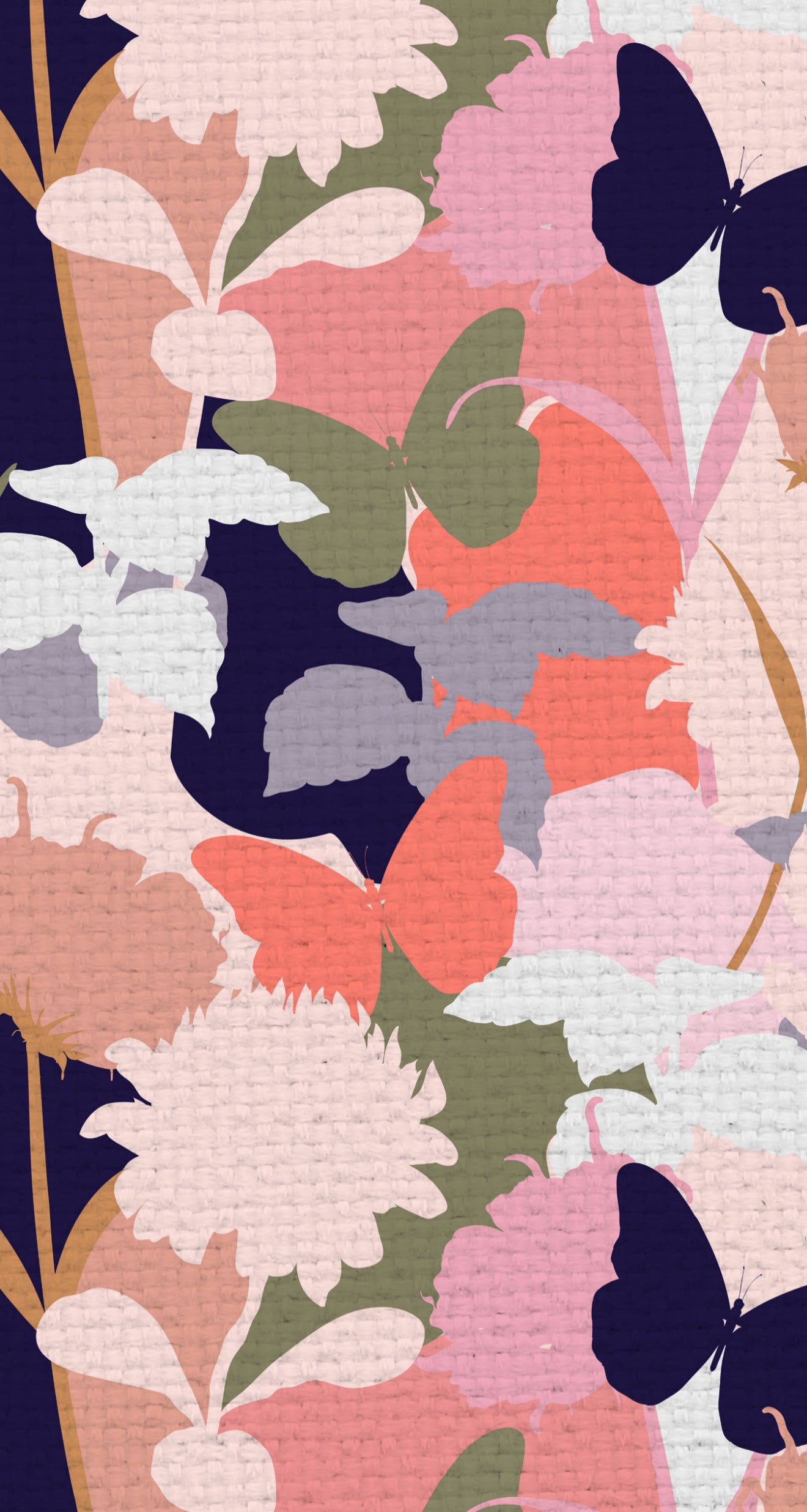 Butterfly Flower Silhouette - Printed Guest Towel