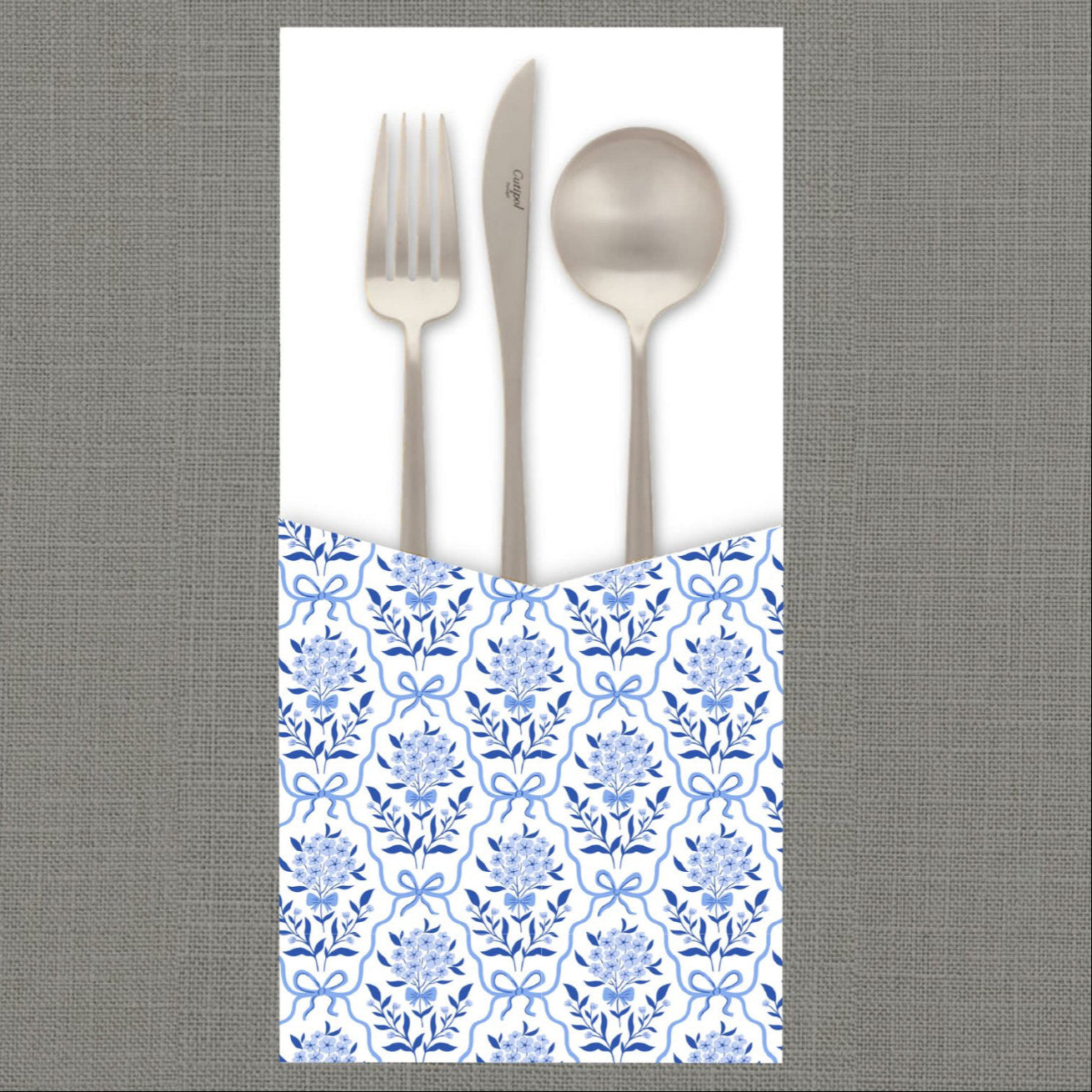 Cornflower Damask Cutlery Pouch