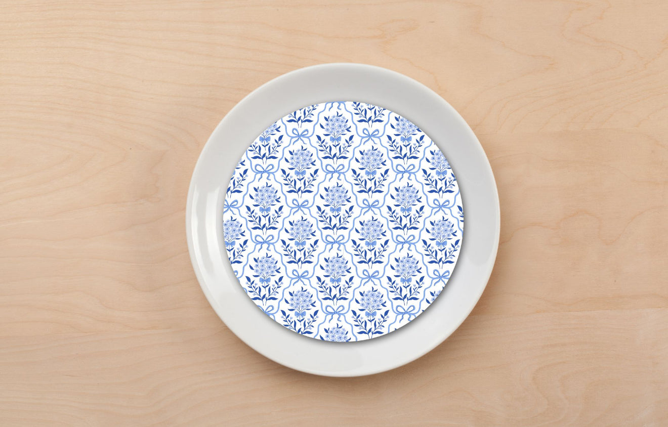 Cornflower Damask Plate Accent