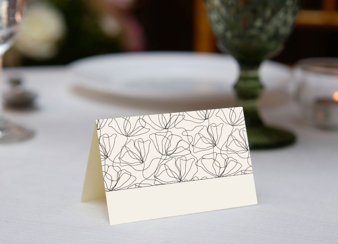 Seamless Poppies Place Cards