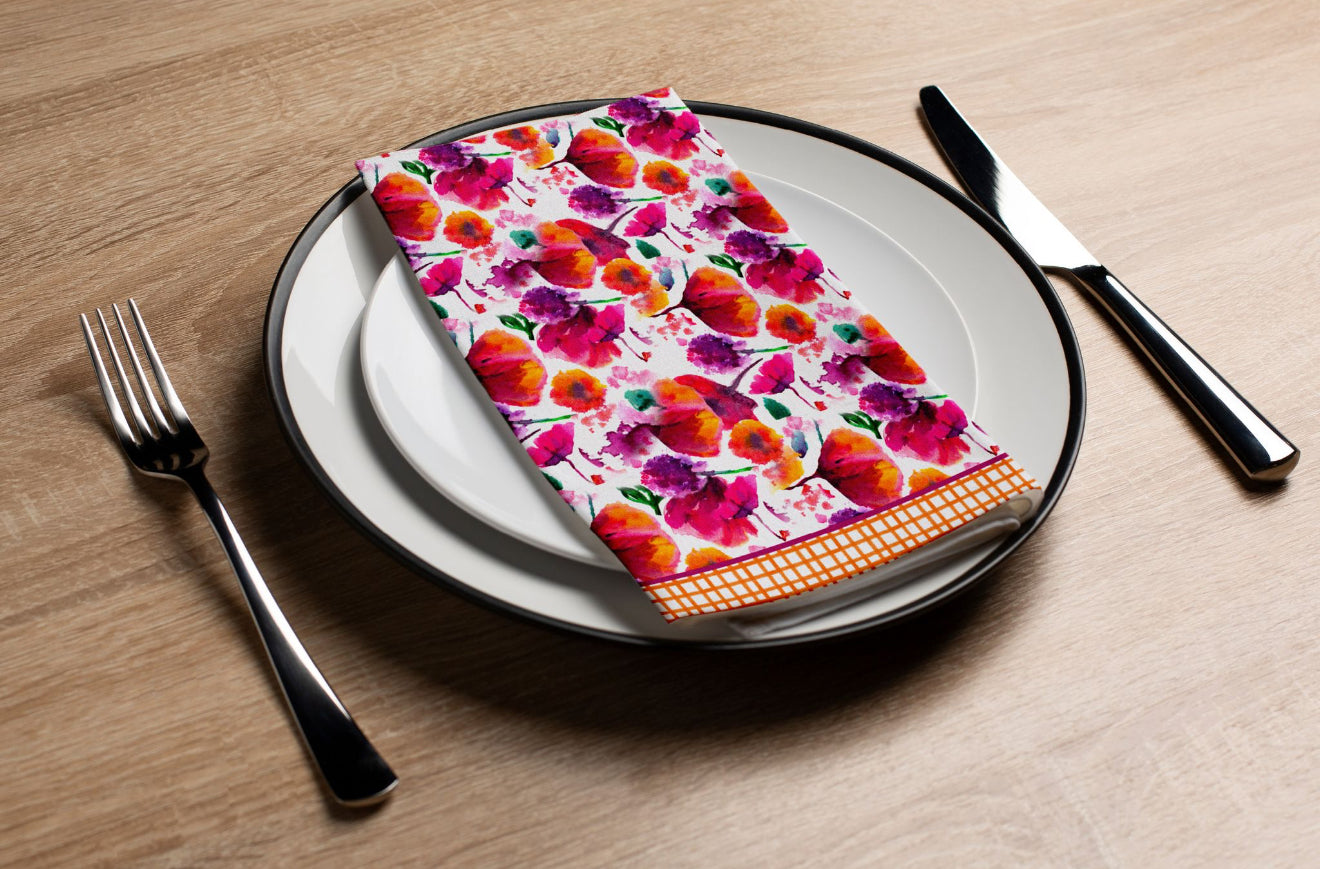 Poppy Pattern I - Printed Guest Towel