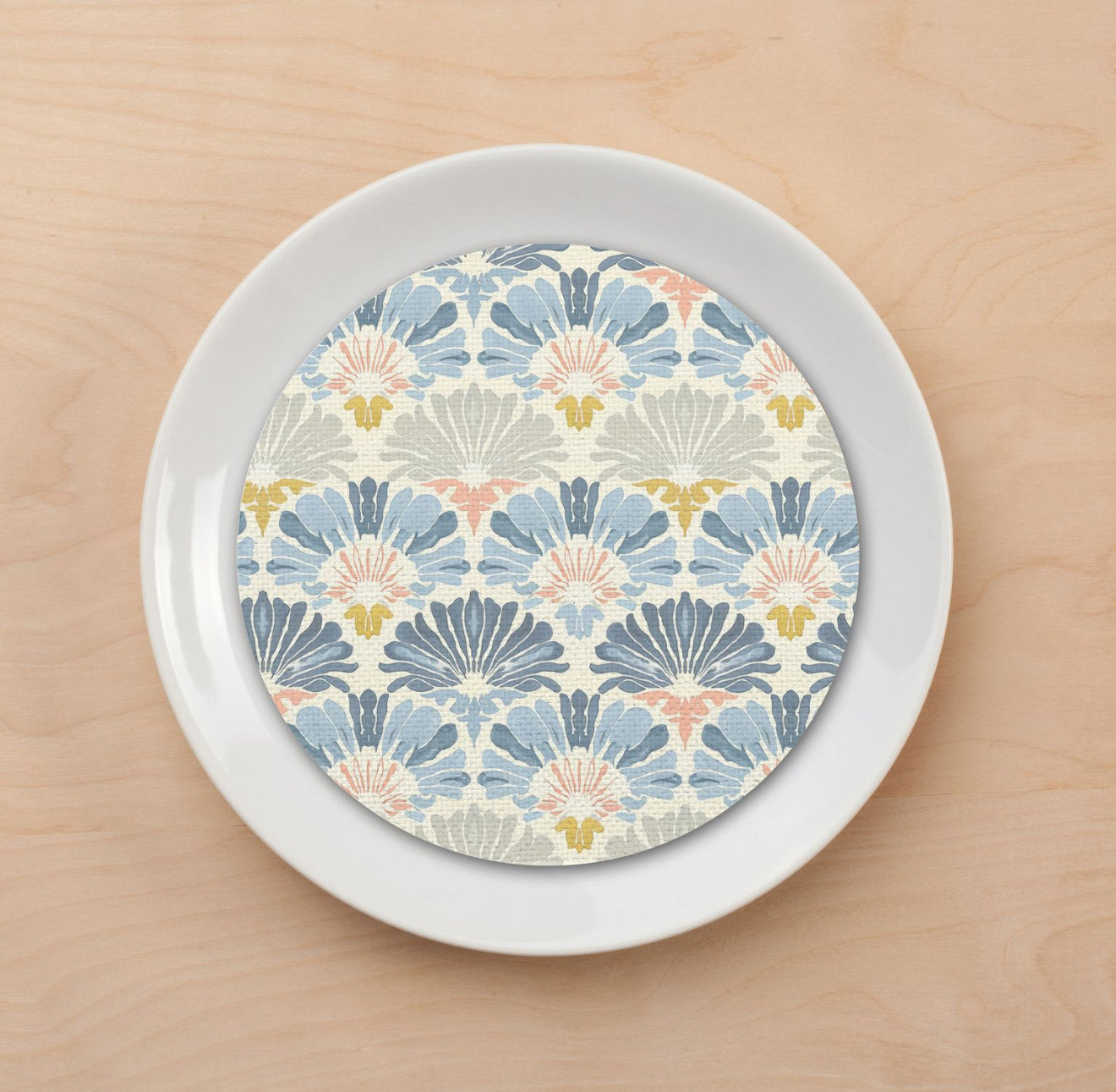 Pastel Sea Flowers Plate Accent