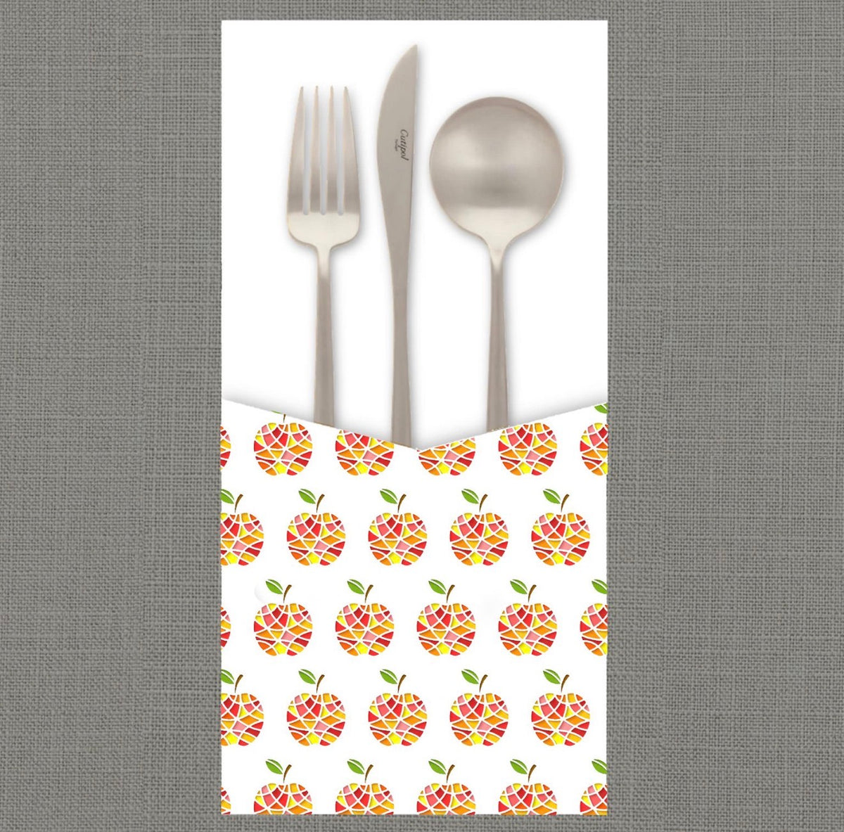 Stained Glass Apple Cutlery Pouch