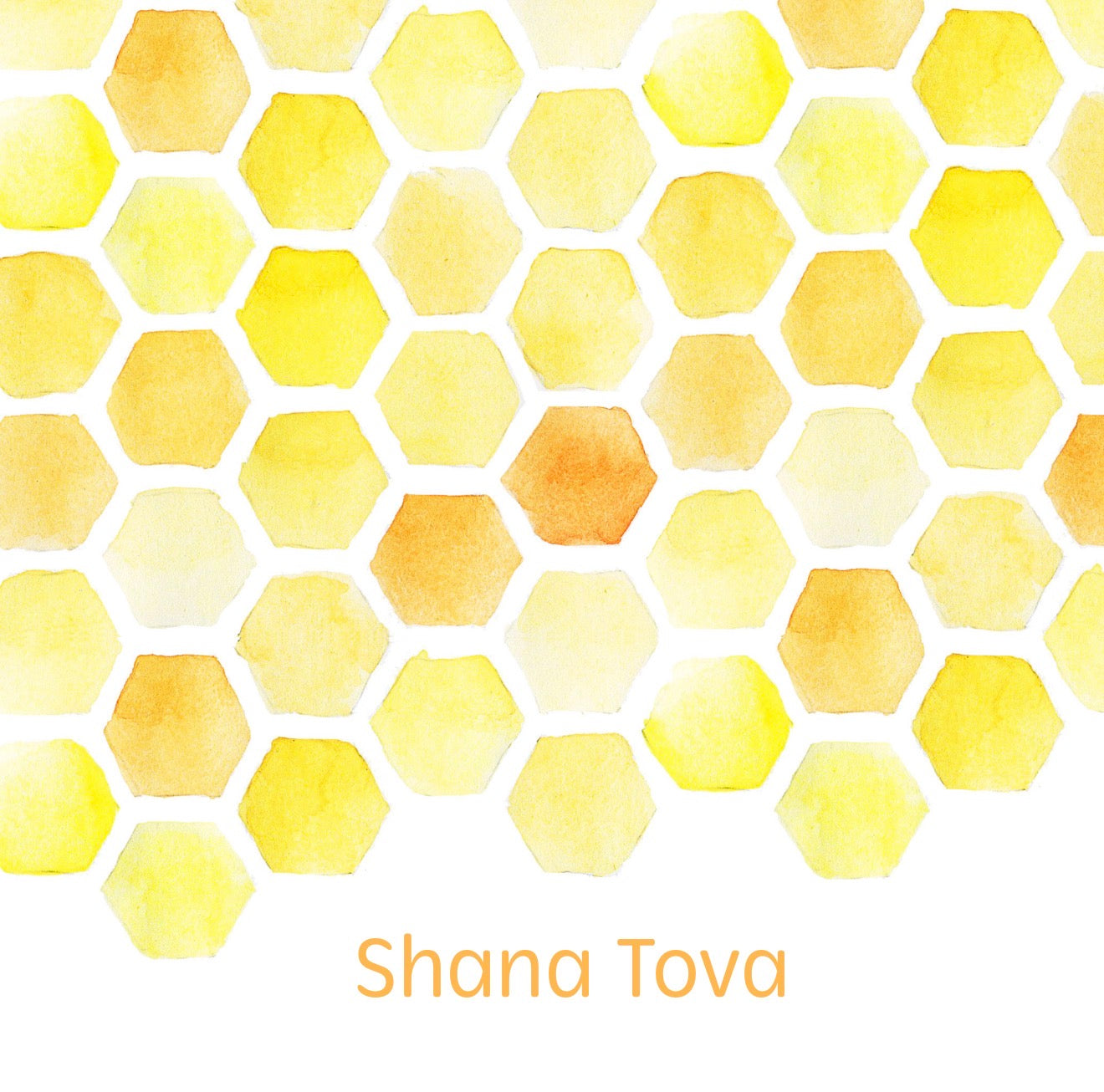 Yellow Honeycomb Shana Tova English Cocktail Napkin