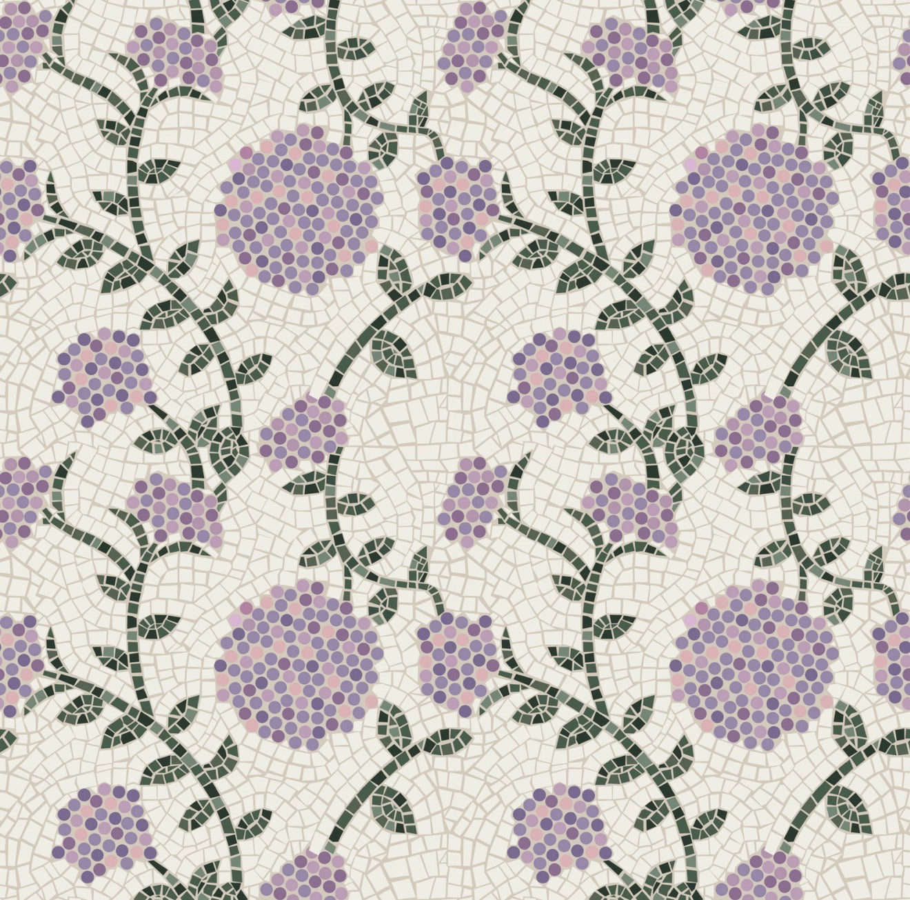 Mosaic Floral Lavender Cocktail Napkin
