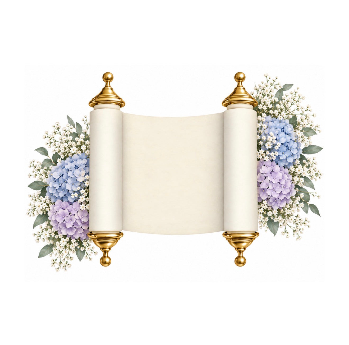Hydrangeas Torah Cocktail Napkin
