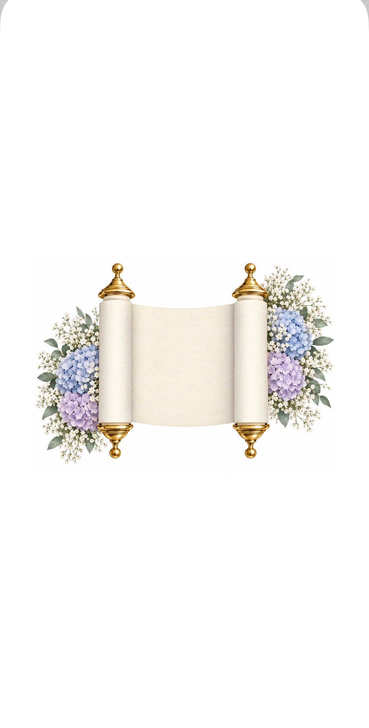 Hydrangeas Torah - Printed Guest Towel