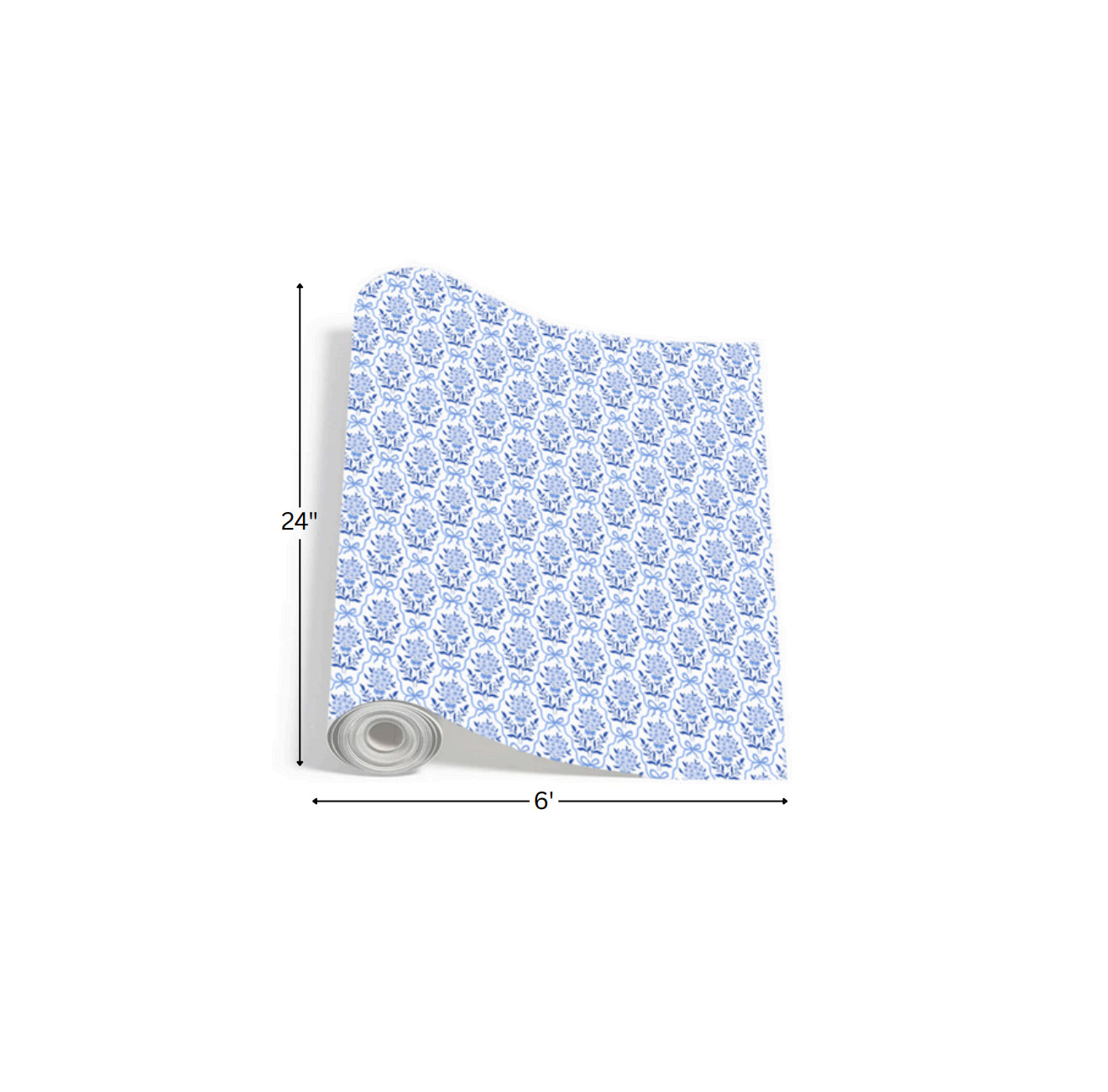 Cornflower Damask - Printed Wrapping Paper