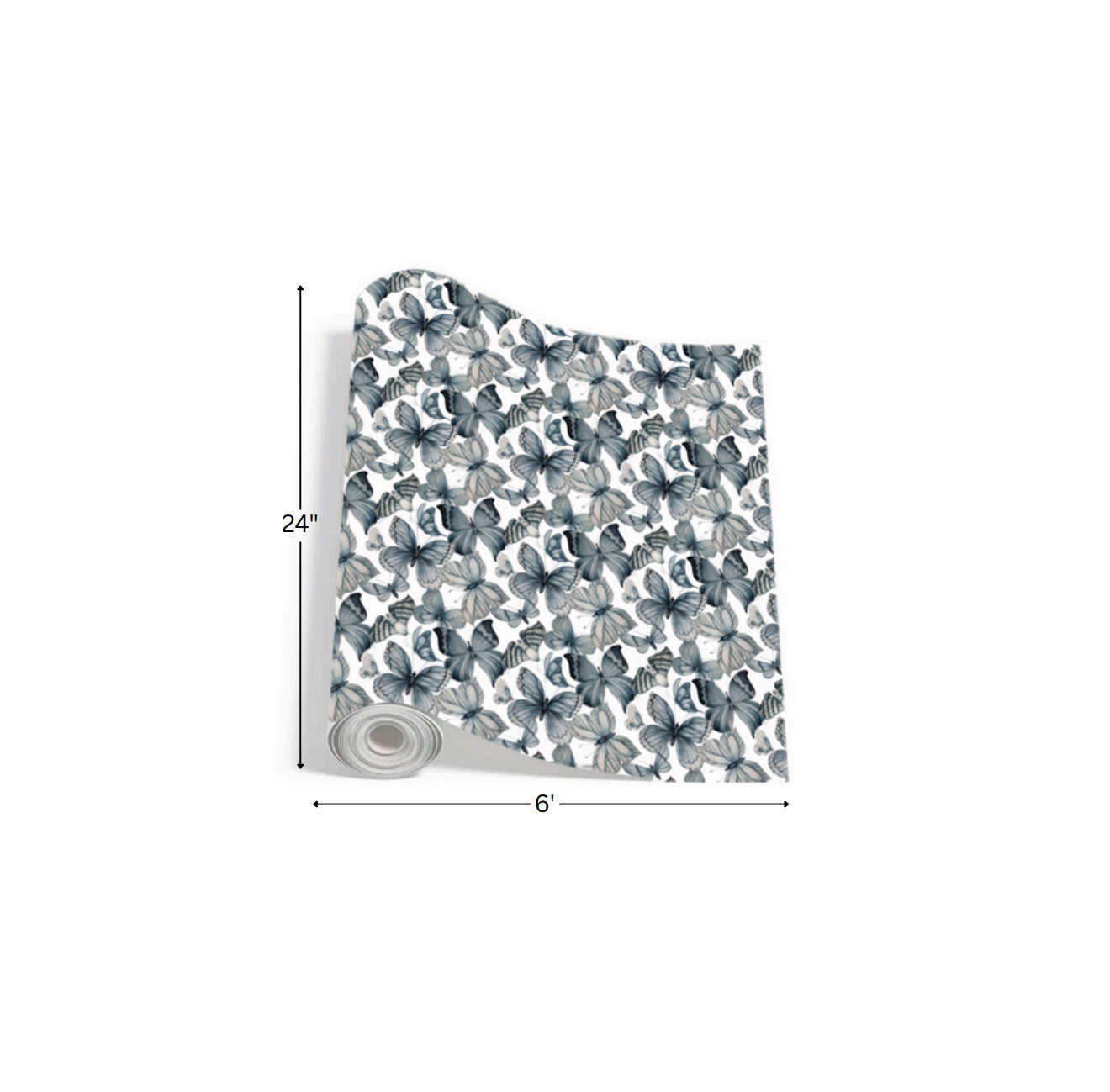 Monochrome Butterflies - Printed Wrapping Paper