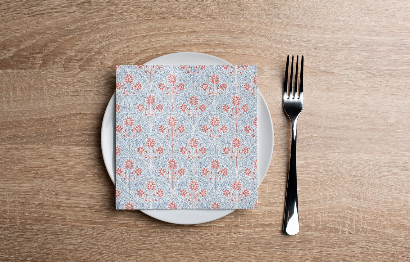 Red and Blue Cocktail Napkin