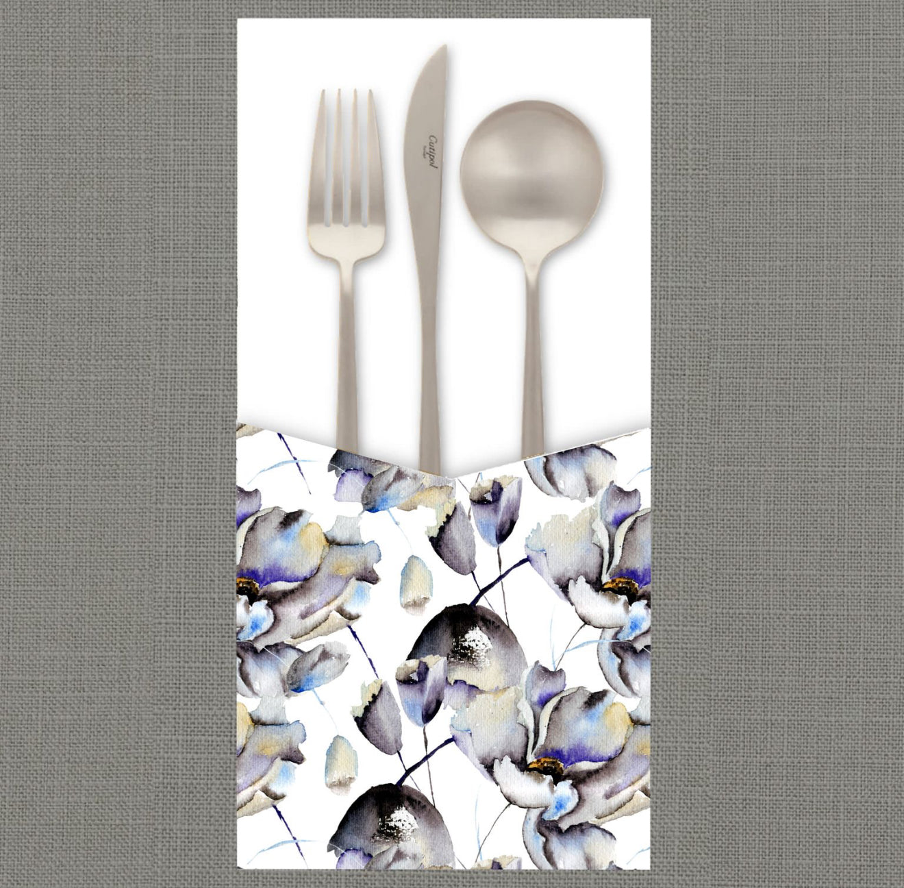 Ink Floral Cutlery Pouch