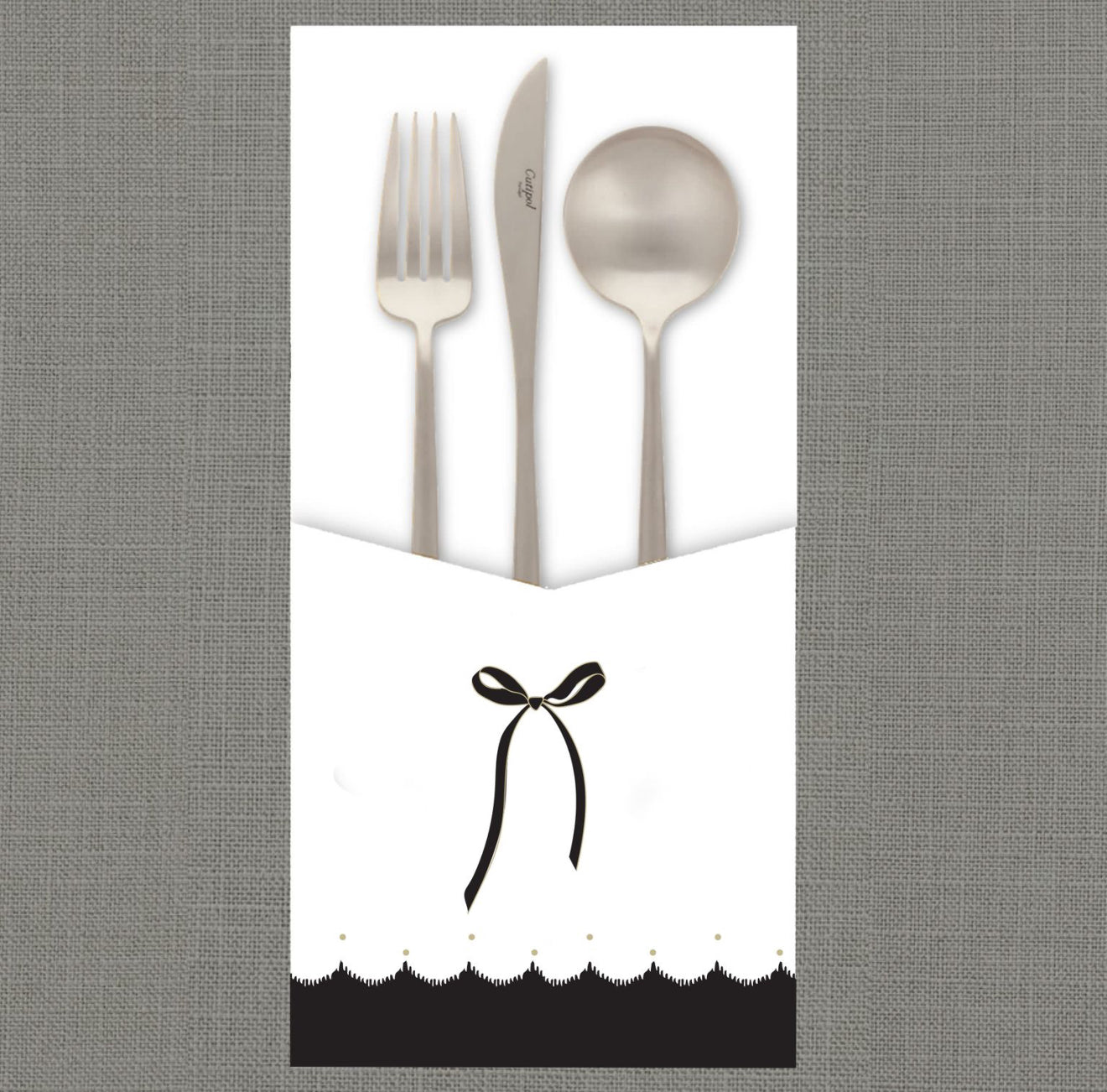 Scalloped Bow Cutlery Pouch