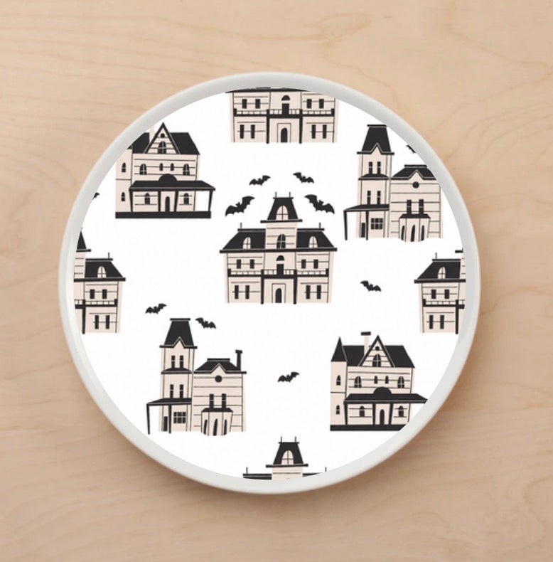 Gothic House Halloween Plate Accent