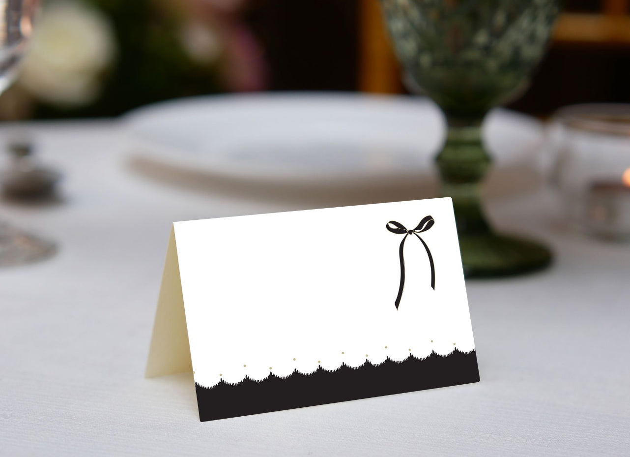 Scalloped Bow Place Cards