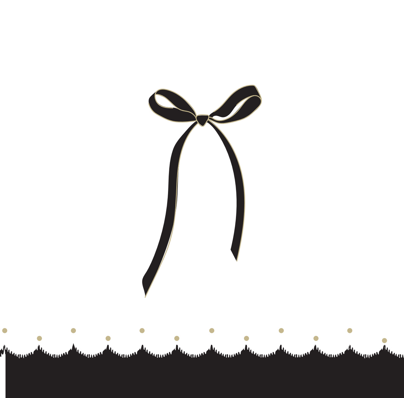 Scalloped Bow Cocktail Napkin