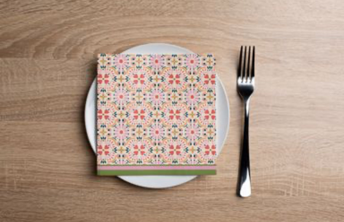 Cheerful Ikkat Cocktail Napkin