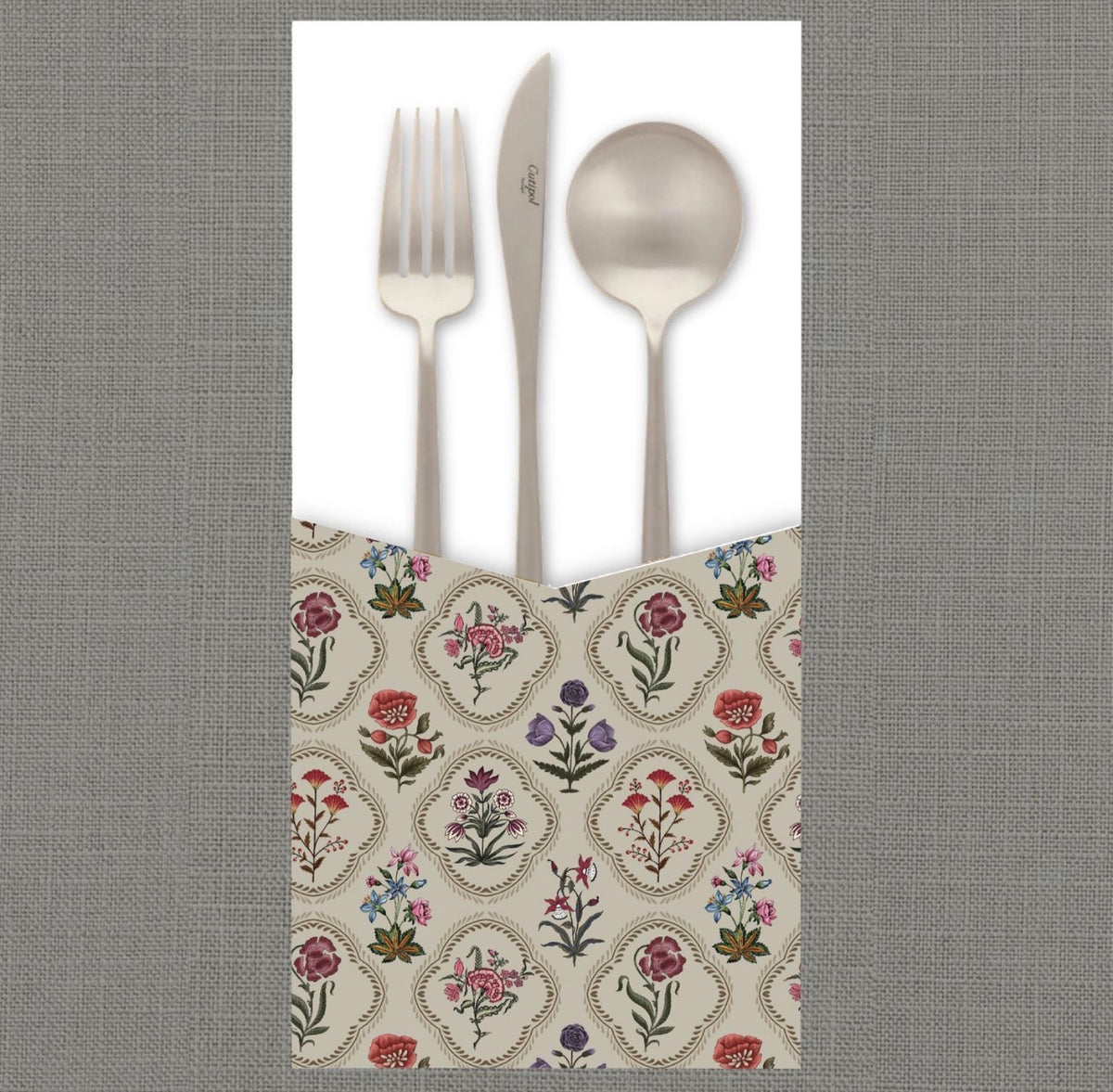 Antique Textile Cutlery Pouch