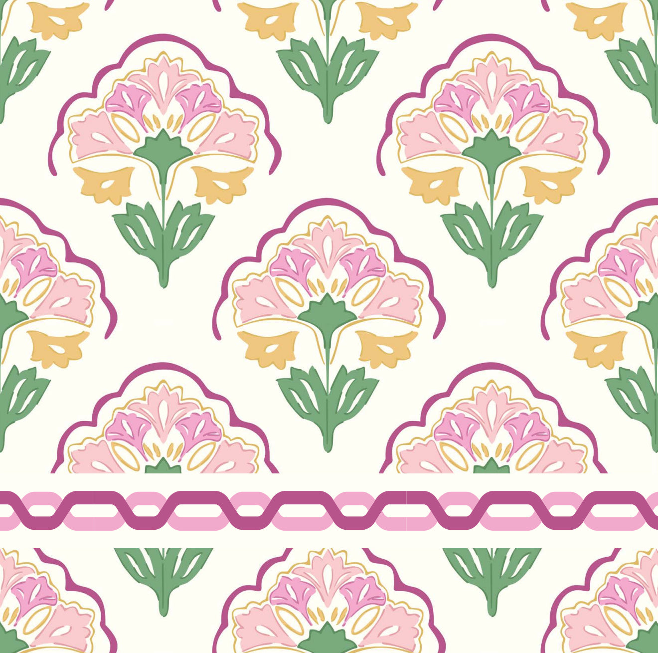 Scalloped Floral Cocktail Napkin