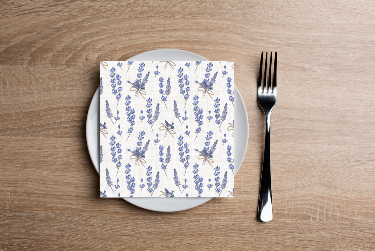 Lavender Linen Cocktail Napkin
