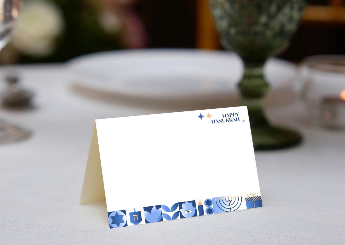 Happy Hanukkah Festive Place Cards