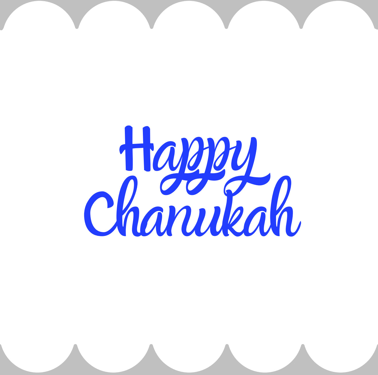 Scalloped Edge Happy Chanukah Cocktail Napkin