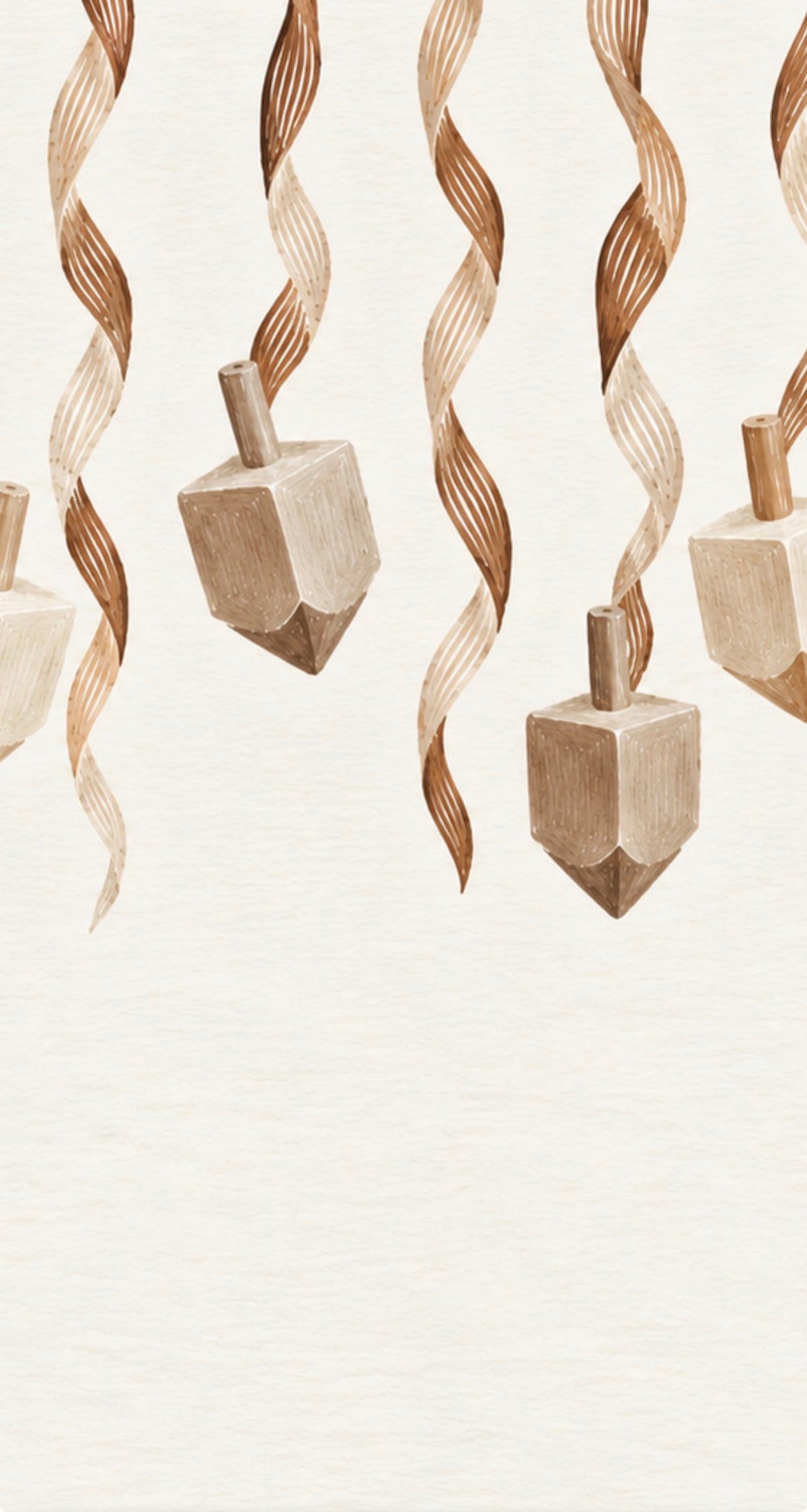 Wooden Dreidels - Printed Guest Towel