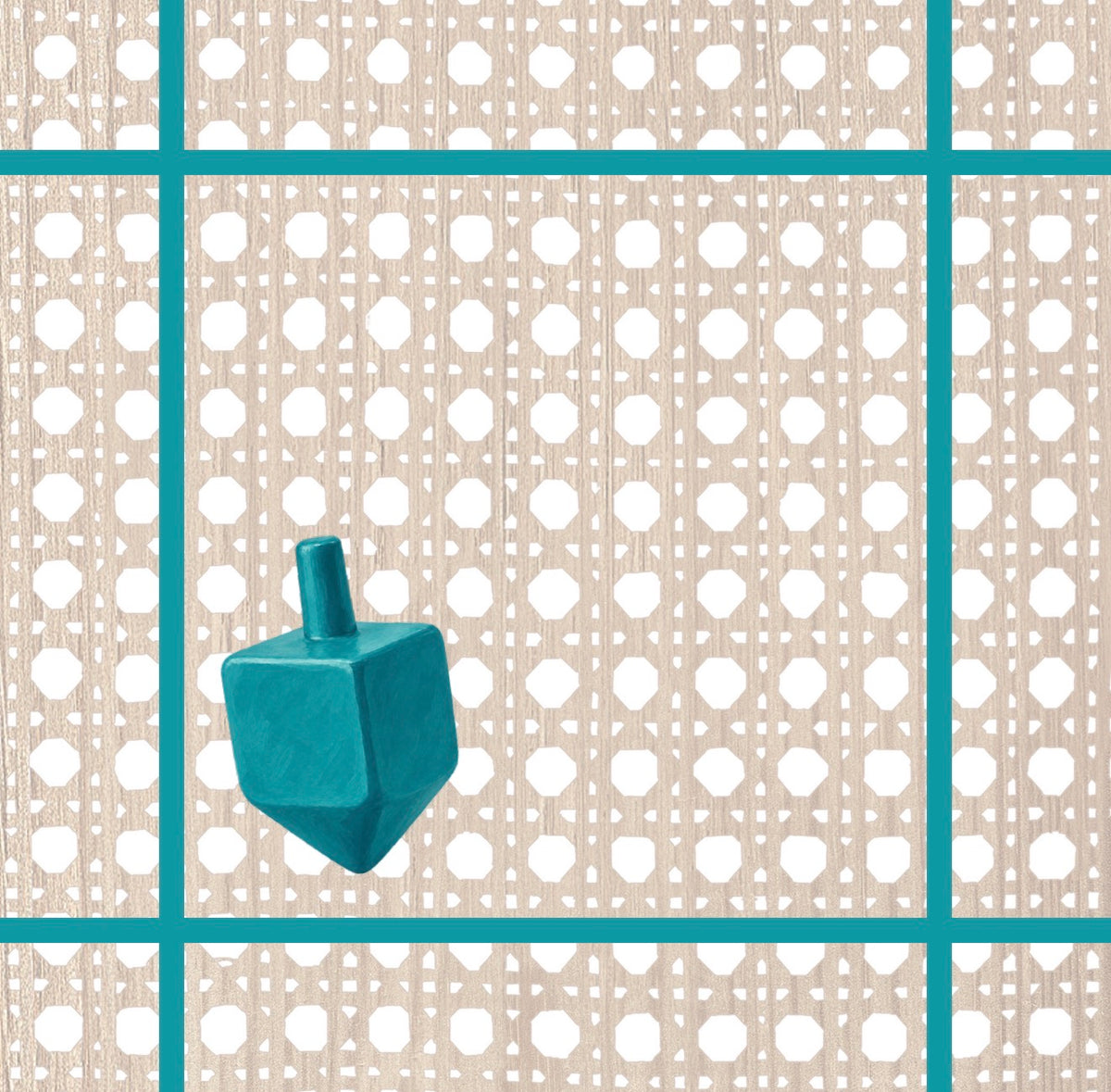 Wicker Dreidel Cocktail Napkin