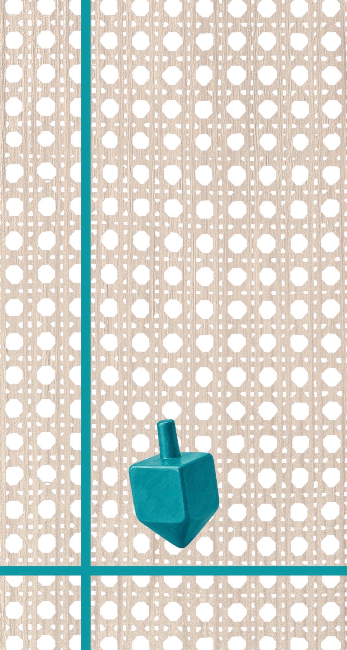 Wicker Dreidel - Printed Guest Towel