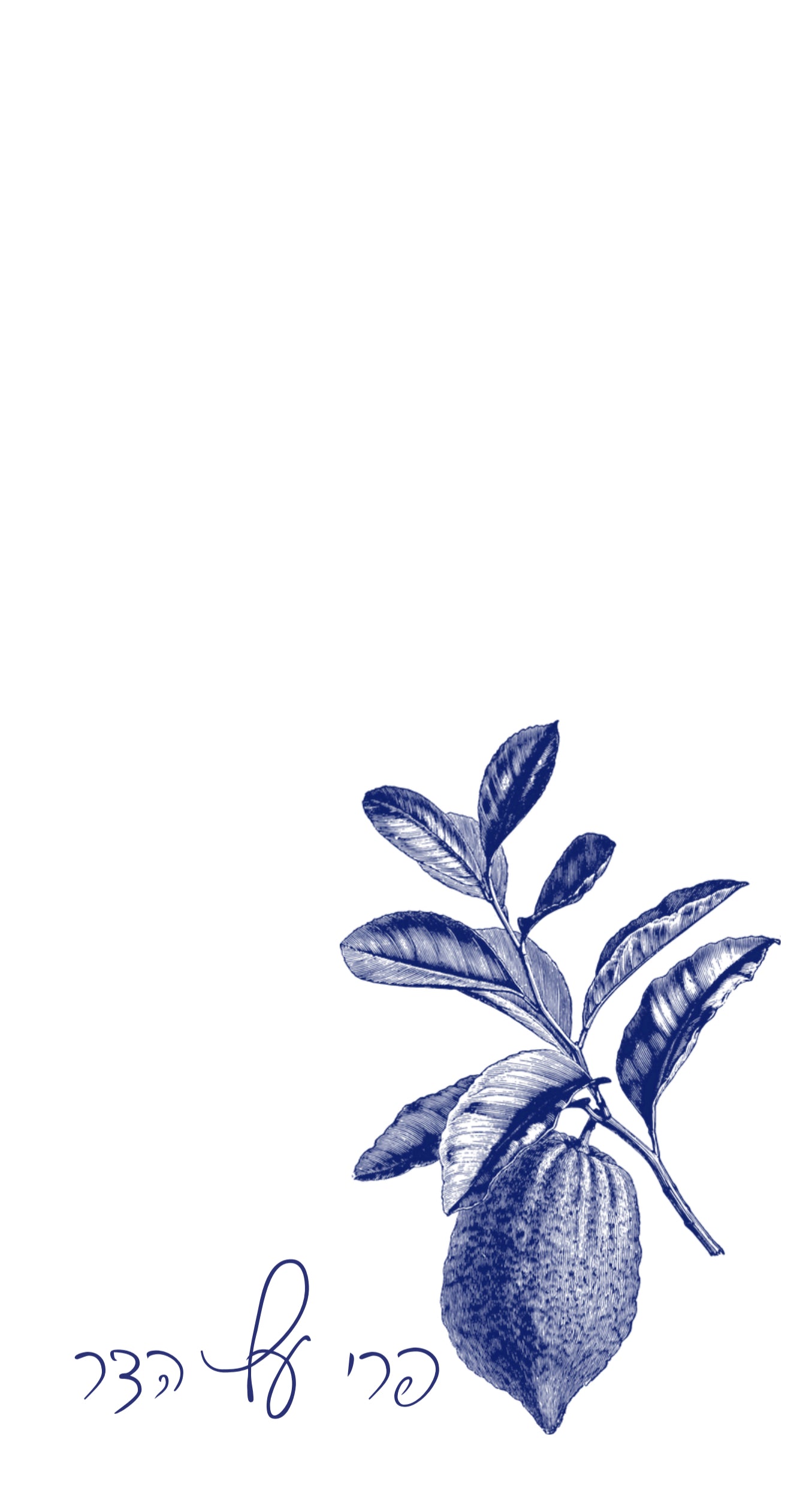 Blue Charcoal Esrog - Printed Guest Towel