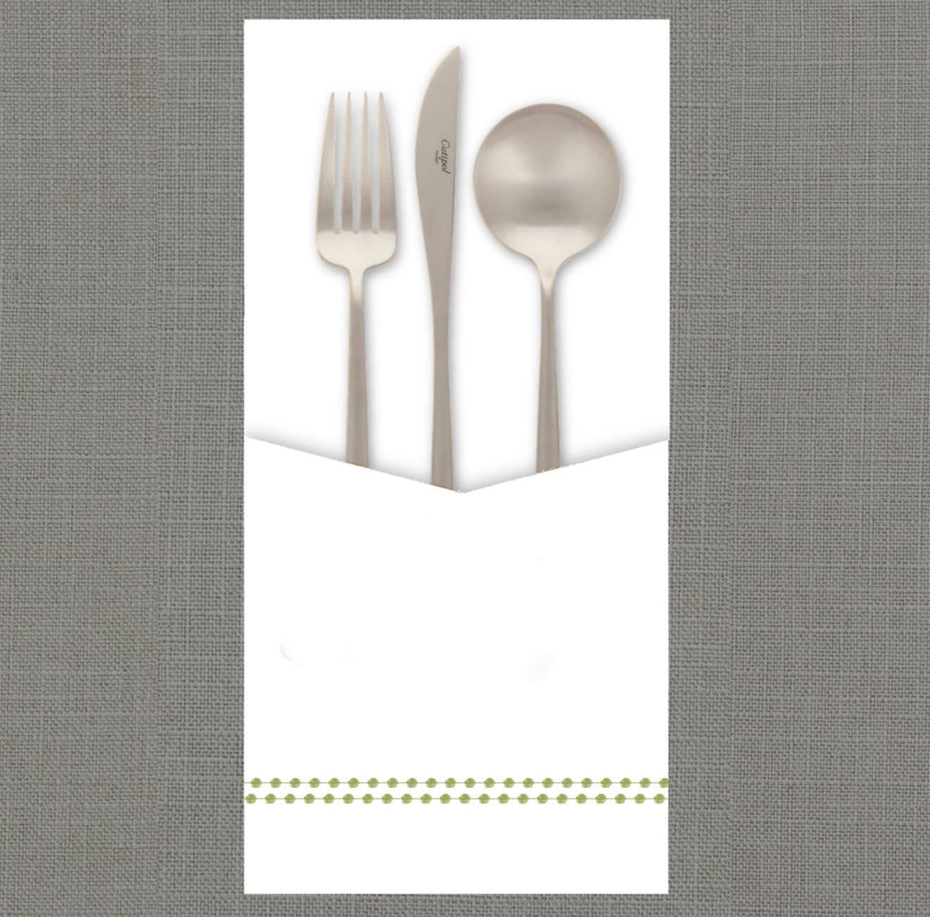 Pearls Olive Cutlery Pouch