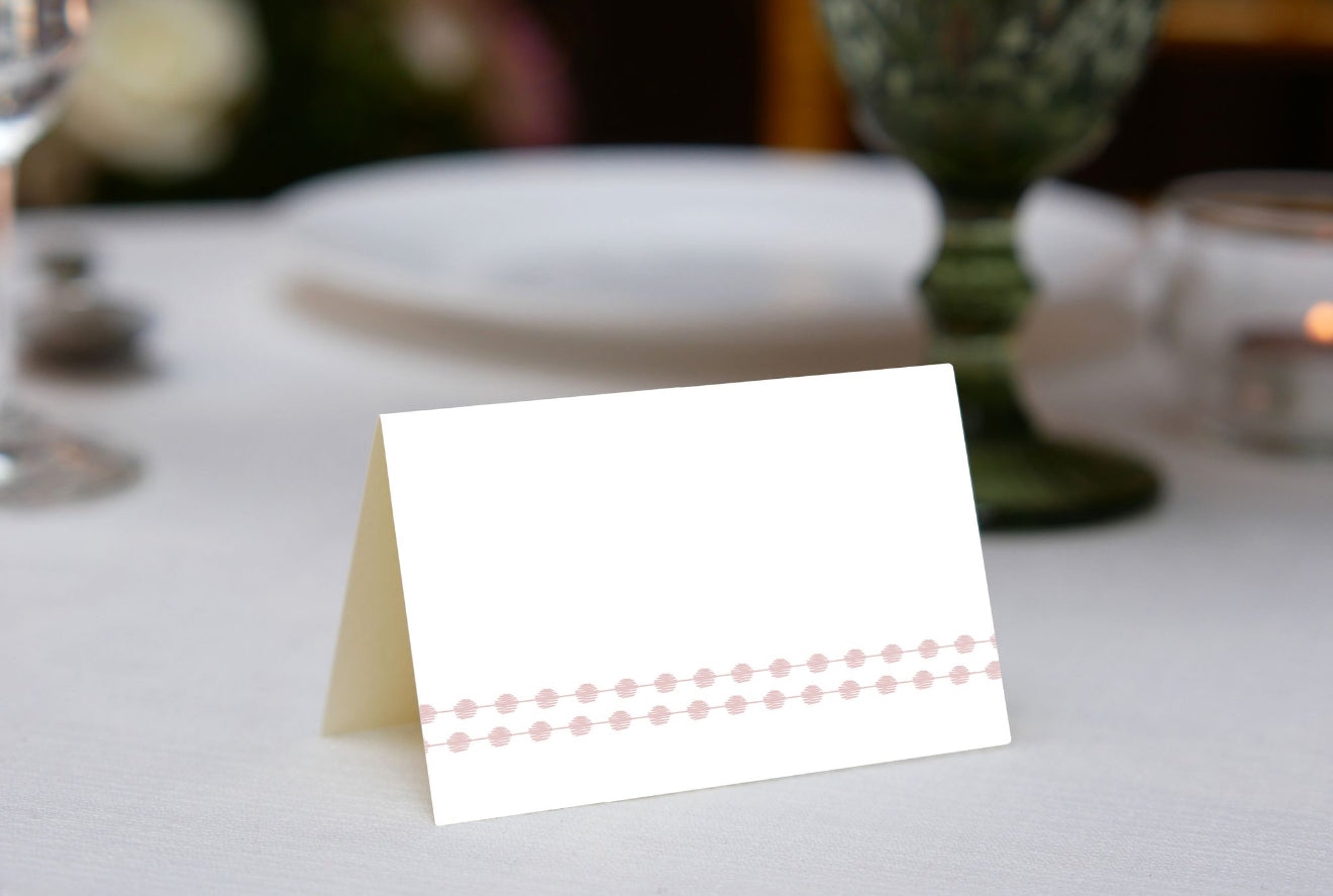 Pearls Pink Place Cards