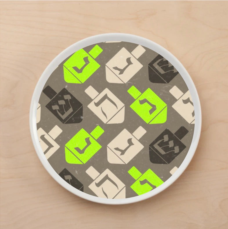 Dreidel Parade Neon Plate Accent