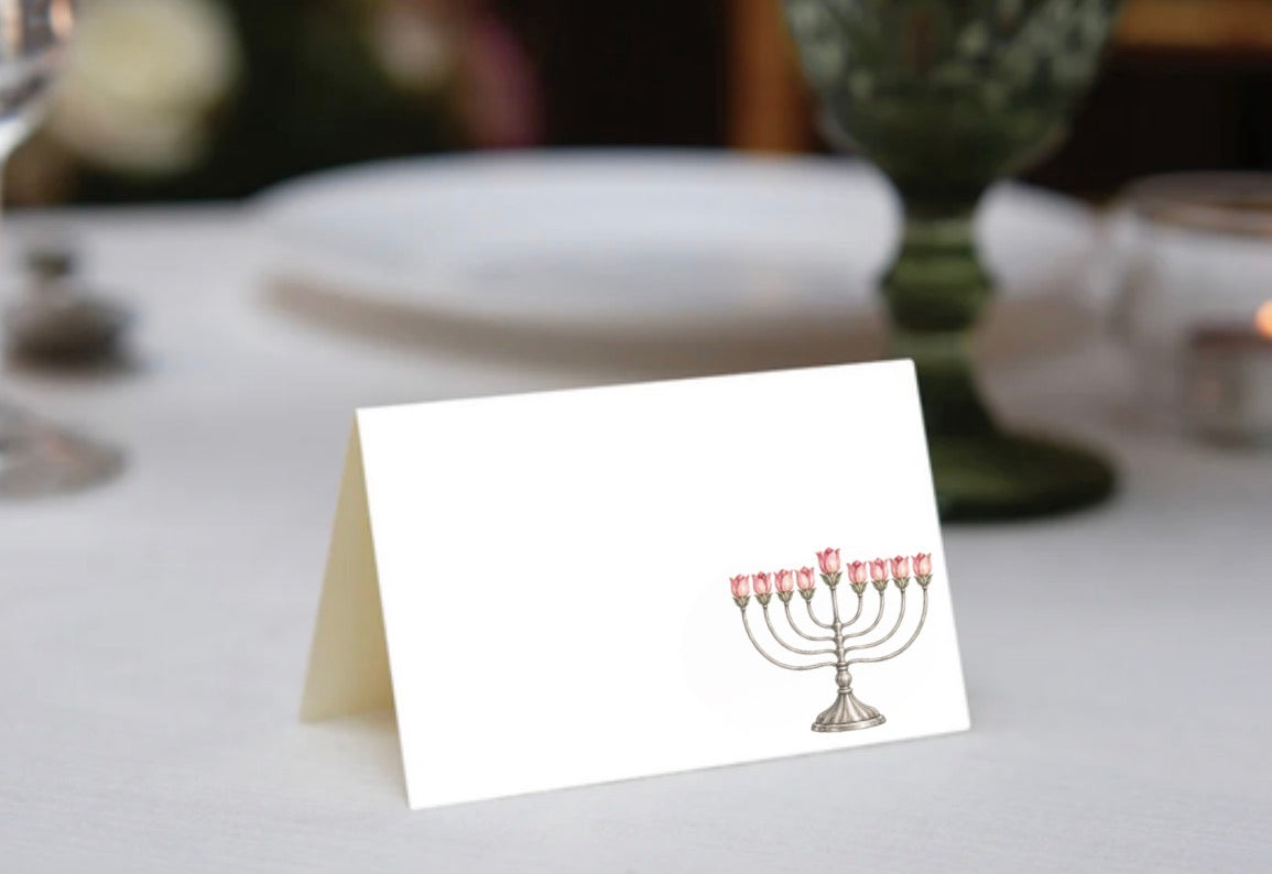 Blooming Branch Menorah Place Cards
