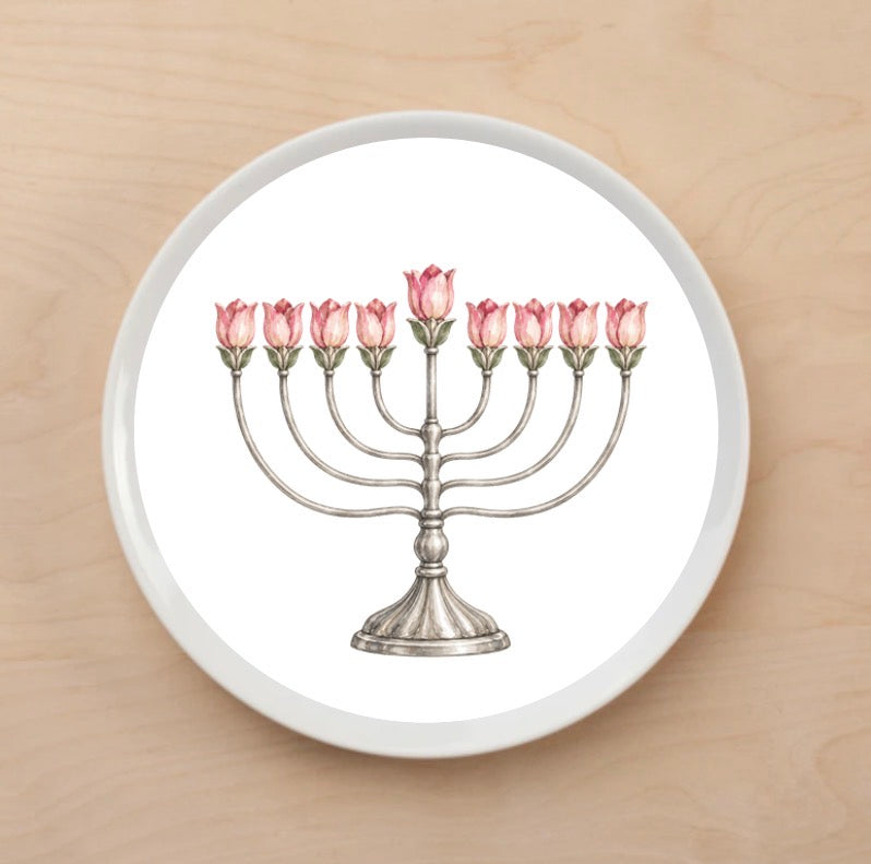 Blooming Branch Menorah Plate Accent