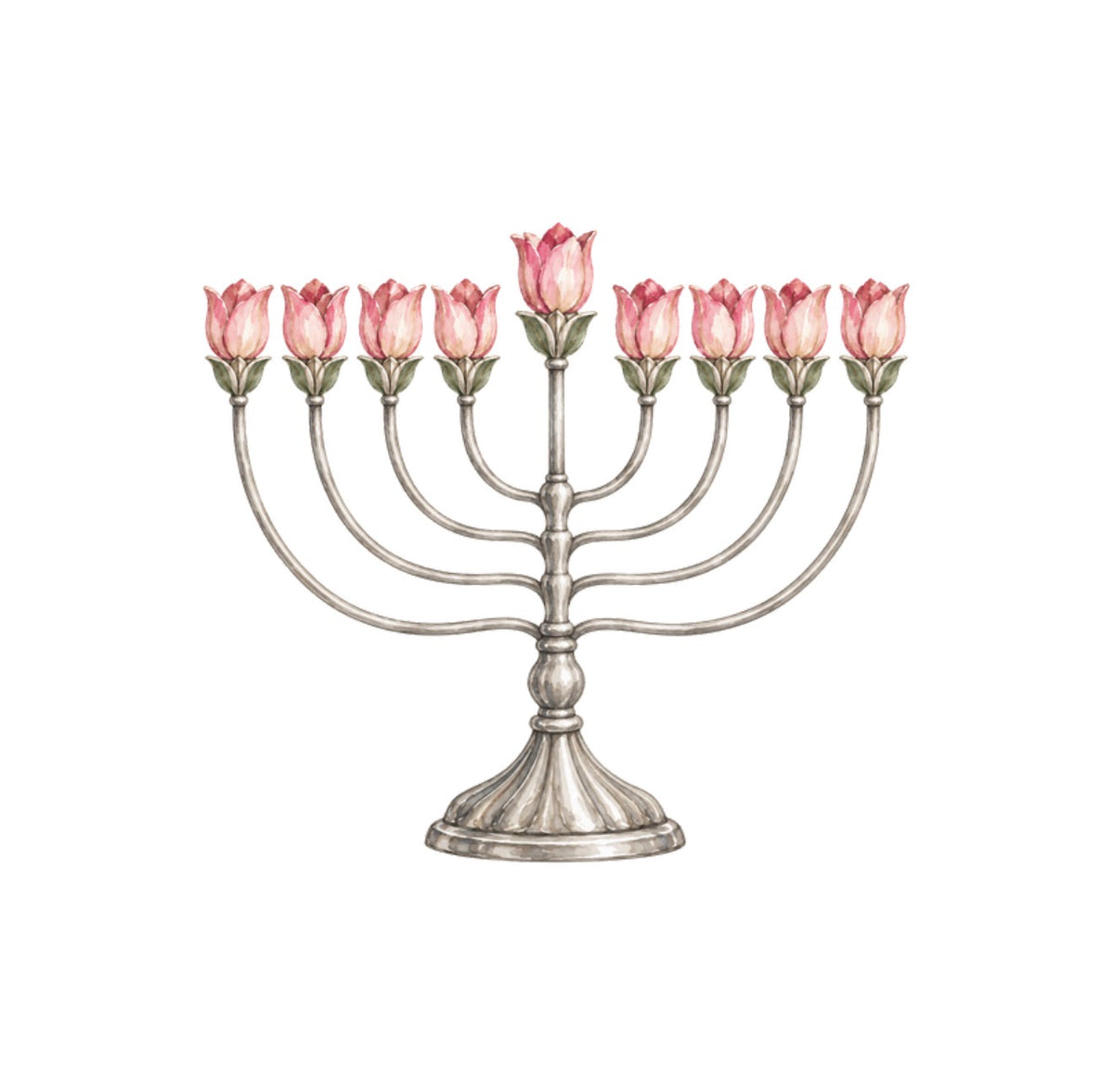 Blooming Branch Menorah Cocktail Napkin