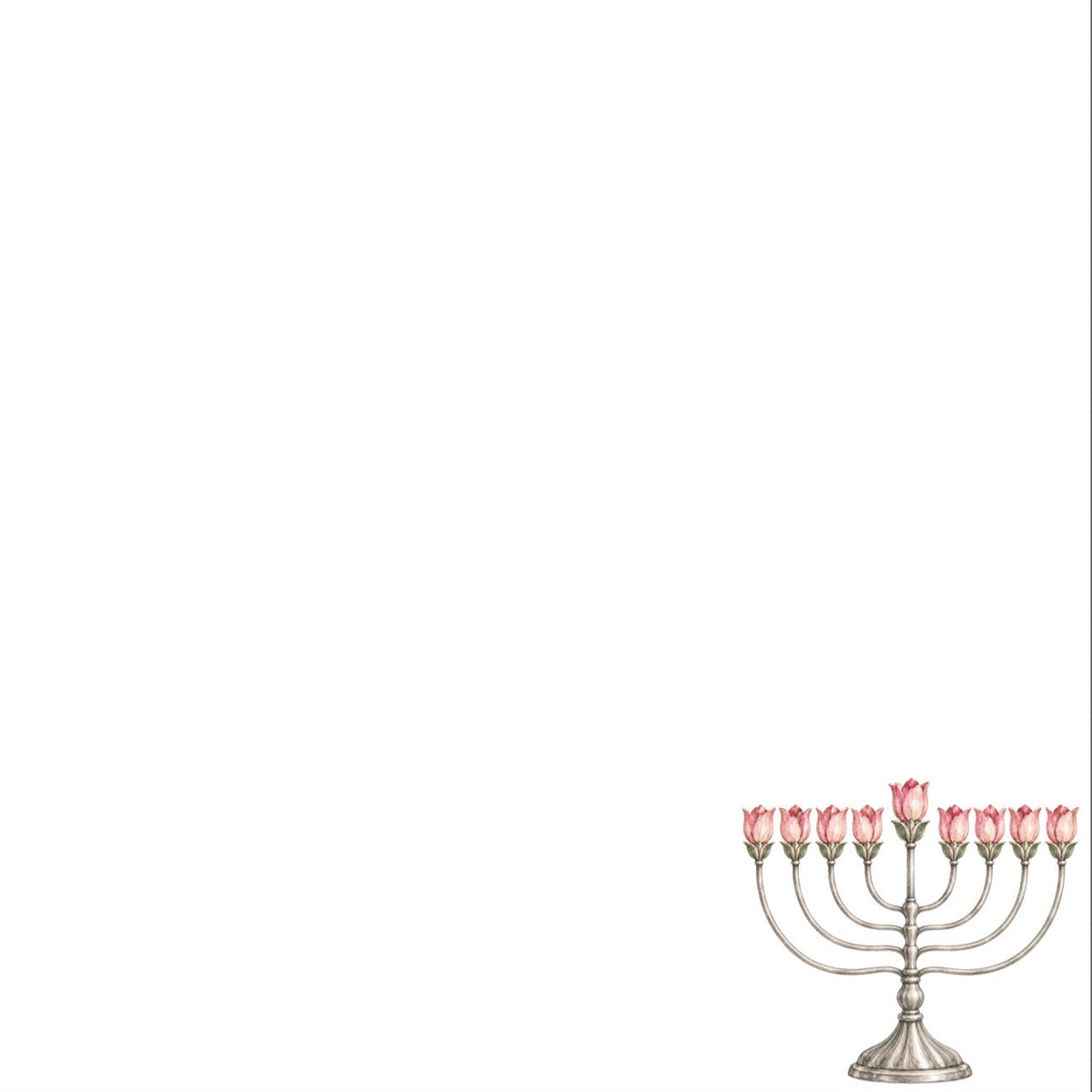 Blooming Branch Menorah - Charger - (SQUARE)