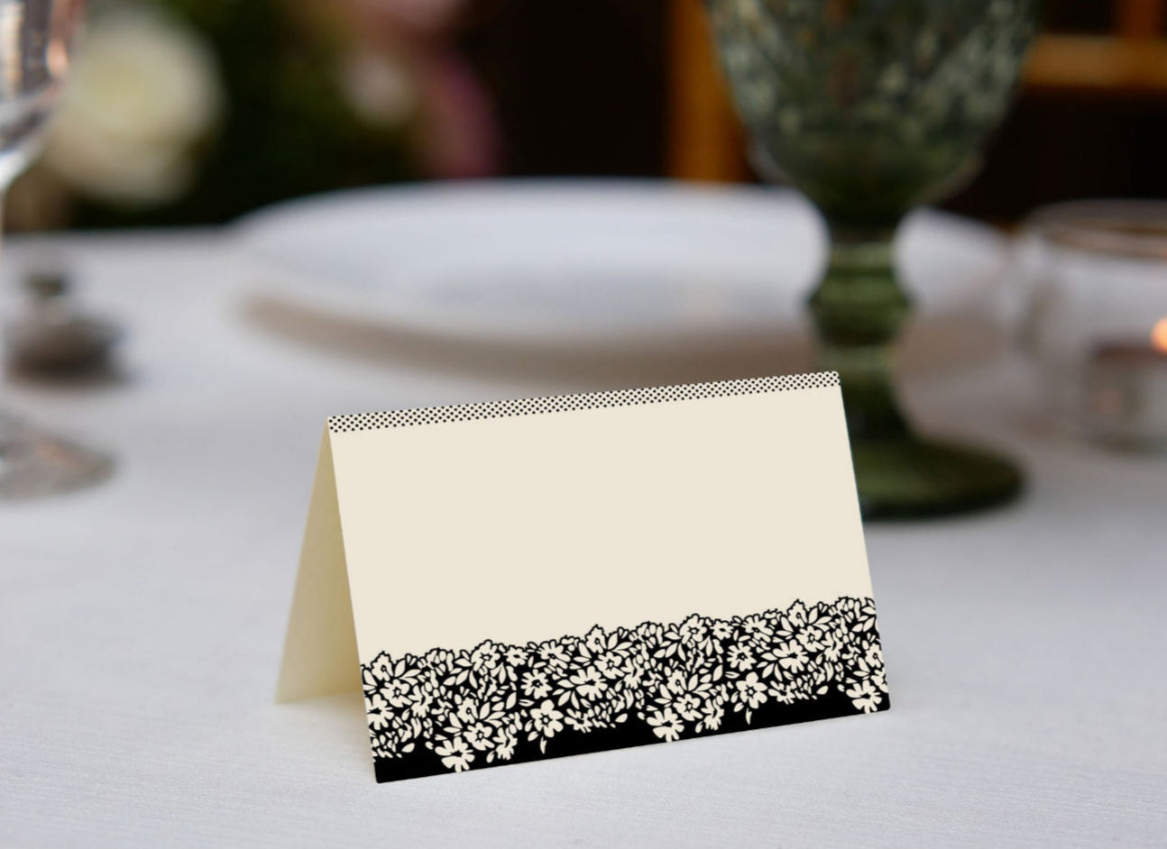 Polka Dot Floral Place Cards