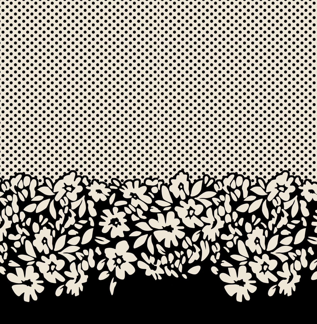 Polka Dot Floral Cocktail Napkin