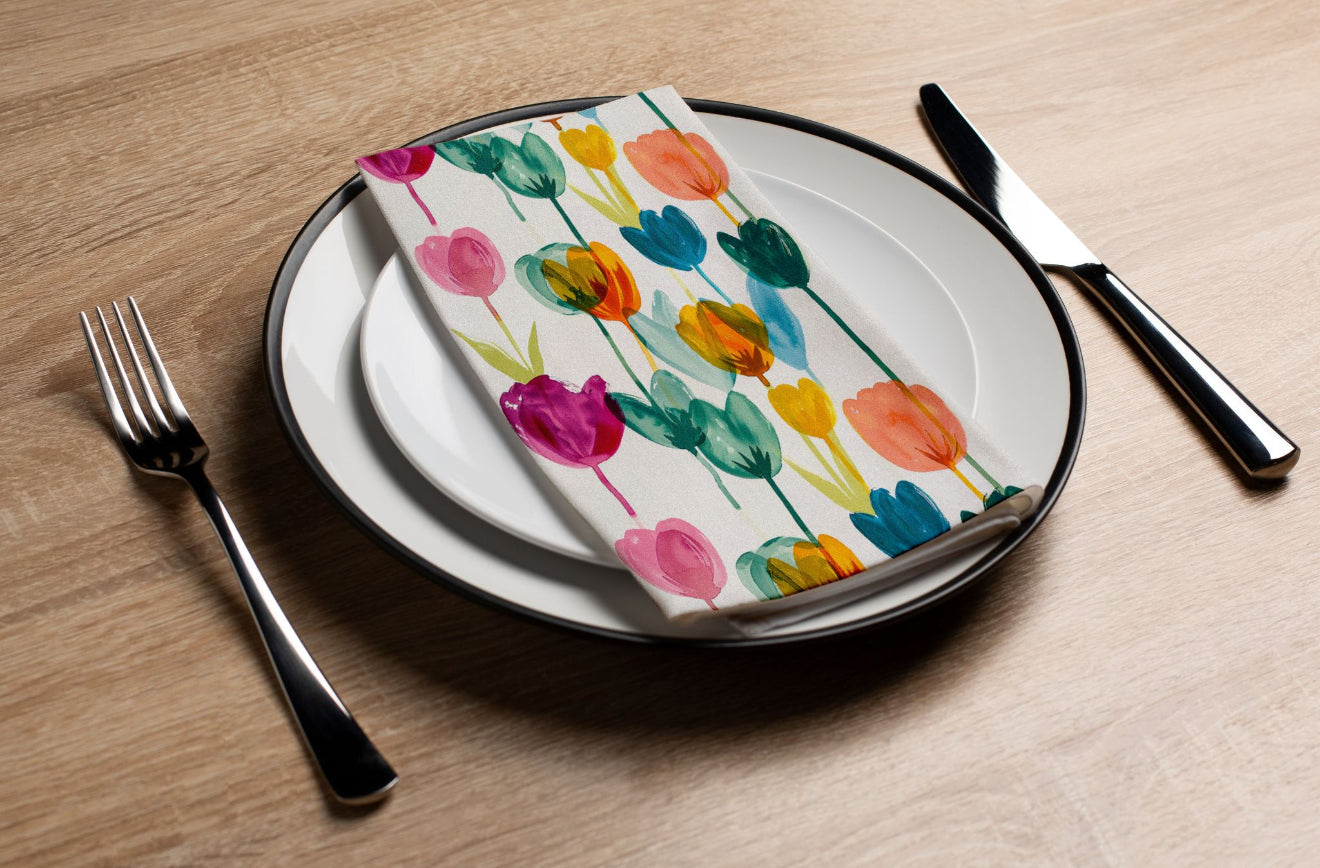 Marker Tulips - Printed Guest Towel