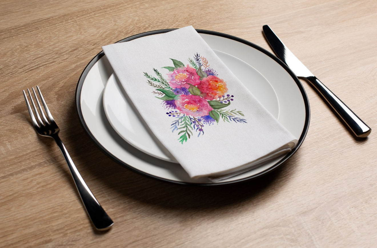 Peony Bouquet - Printed Guest Towel