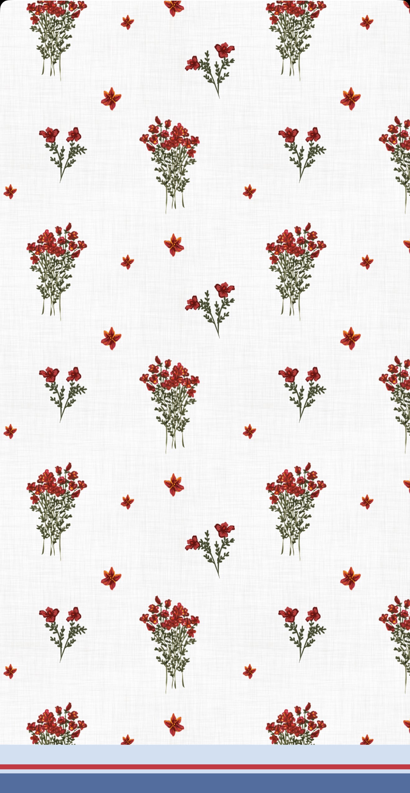 Red Floral USA - Printed Guest Towel
