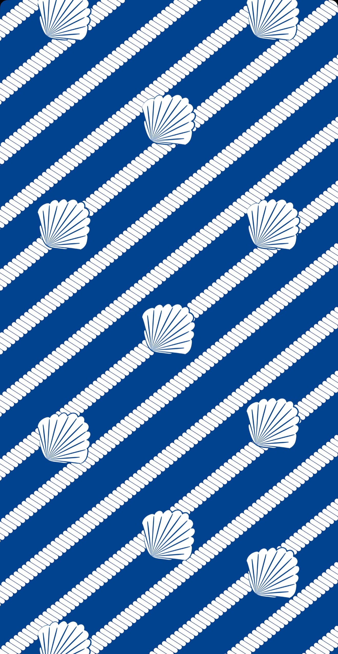 Navy Seashell - Printed Guest Towel