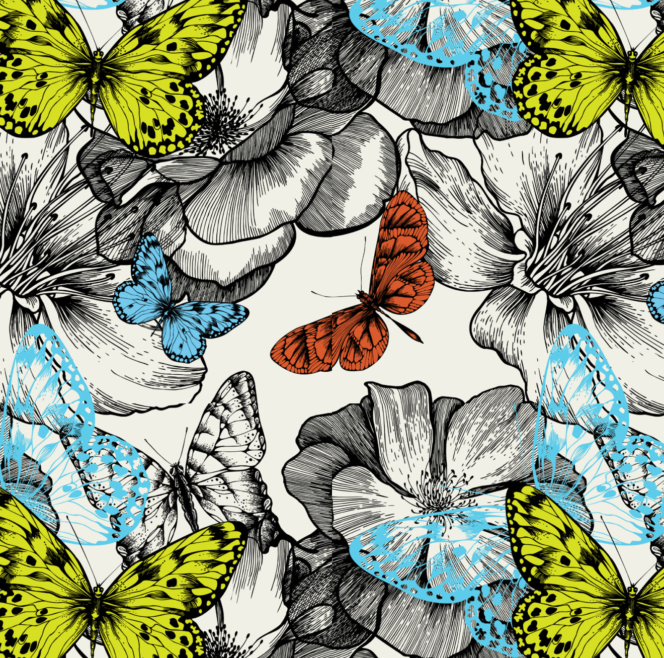 Butterfly Stamp Cocktail Napkin