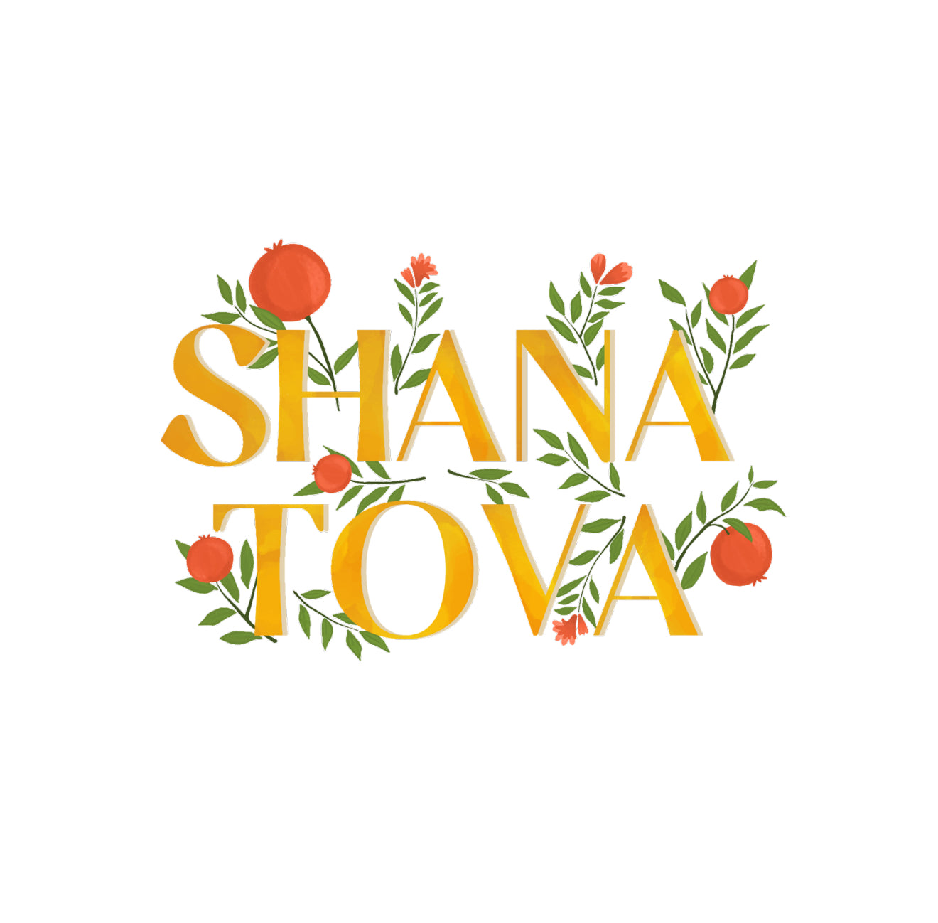 Shana Tova Vines Cocktail Napkin